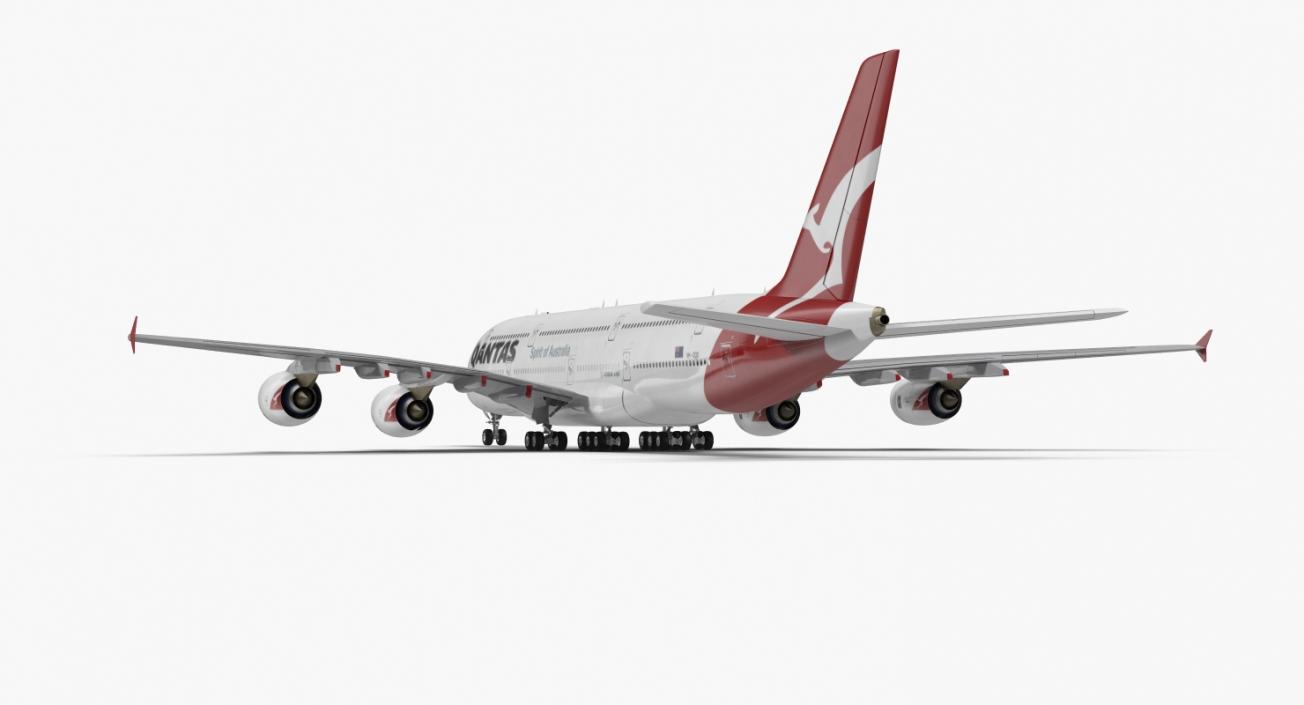 3D Airbus A380-1000 Qantas model